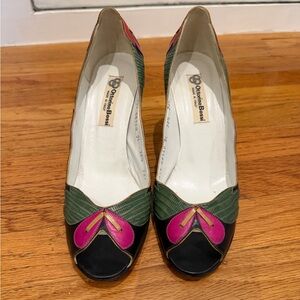 Ottorino Bossi Black Open Toed Heels W36.5